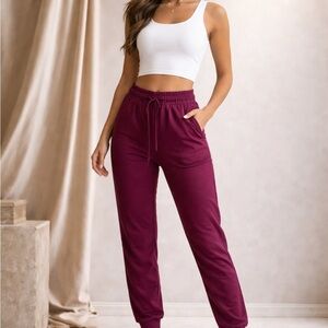 Athletic Works Women's Maroon Jogger Pants
